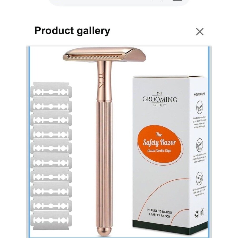 The Grooming Society Safety Razor Men/Women Gold Metal Double Edge Shaver